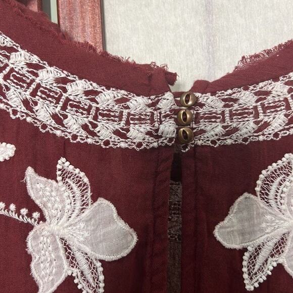 FREE PEOPLE ANTHROPOLOGIE EDIE EMBROIDERY BOHO SIZE S/P - Picture 4 of 7